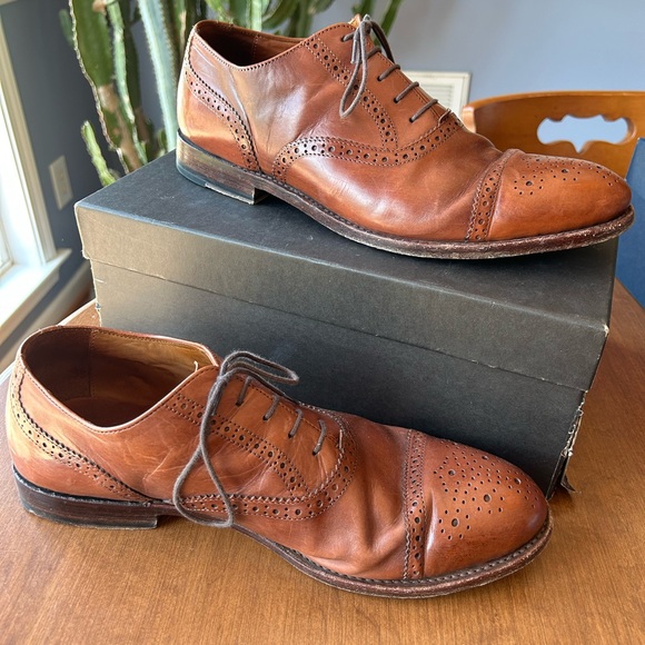 J. Crew Semi-Brogues quality Leather in English Tan Men’s size 10.5 - Picture 3 of 12